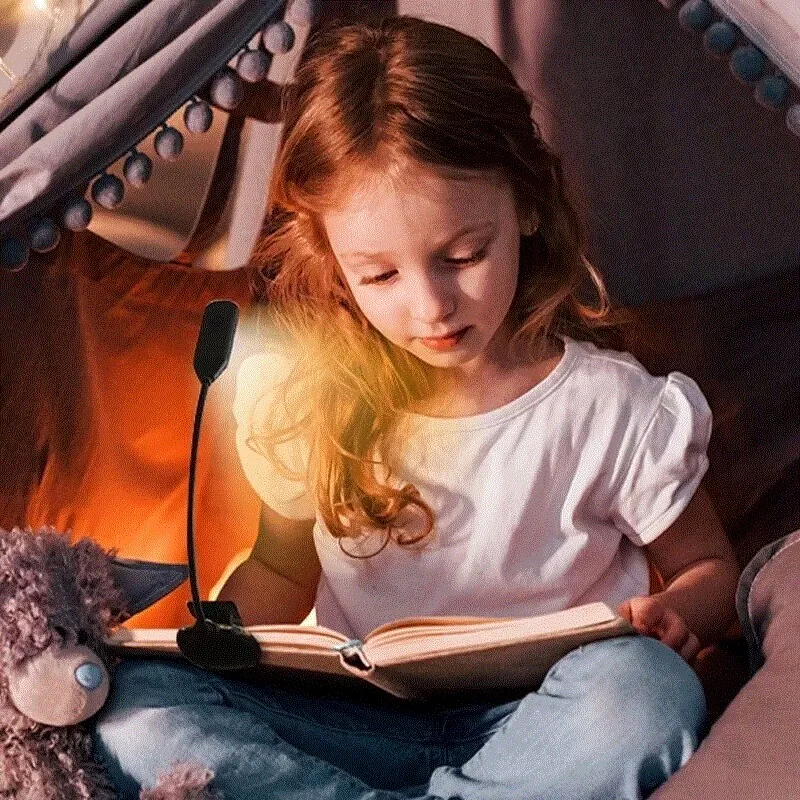 USB Rechargeable LED Reading Light Portable Clip-On Book Light for Piano Travel Camping Night Reading Perfect Gift for Students