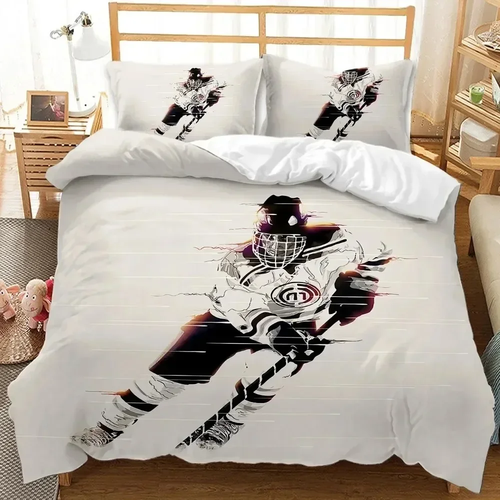 3D Print Ice Hockey Player Extreme Sport Comfortable Duvet Cover Pillowcase Bedding Set Children Bedroom Decoration Home Textile
