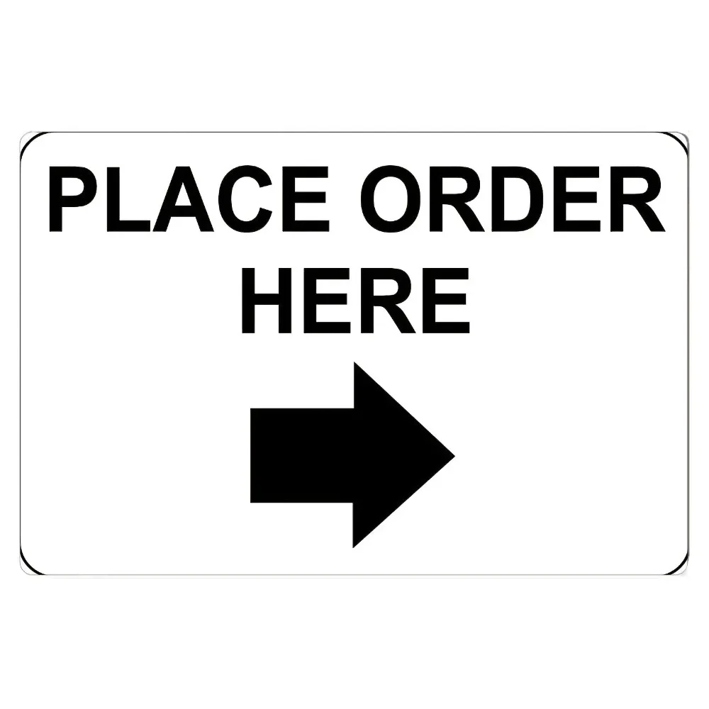 CIFBUY Order Here Right Arrow Vintage License Plate Aluminum Wall Art Waterproof Durable Metal Decor for Home Living Room Bedroo
