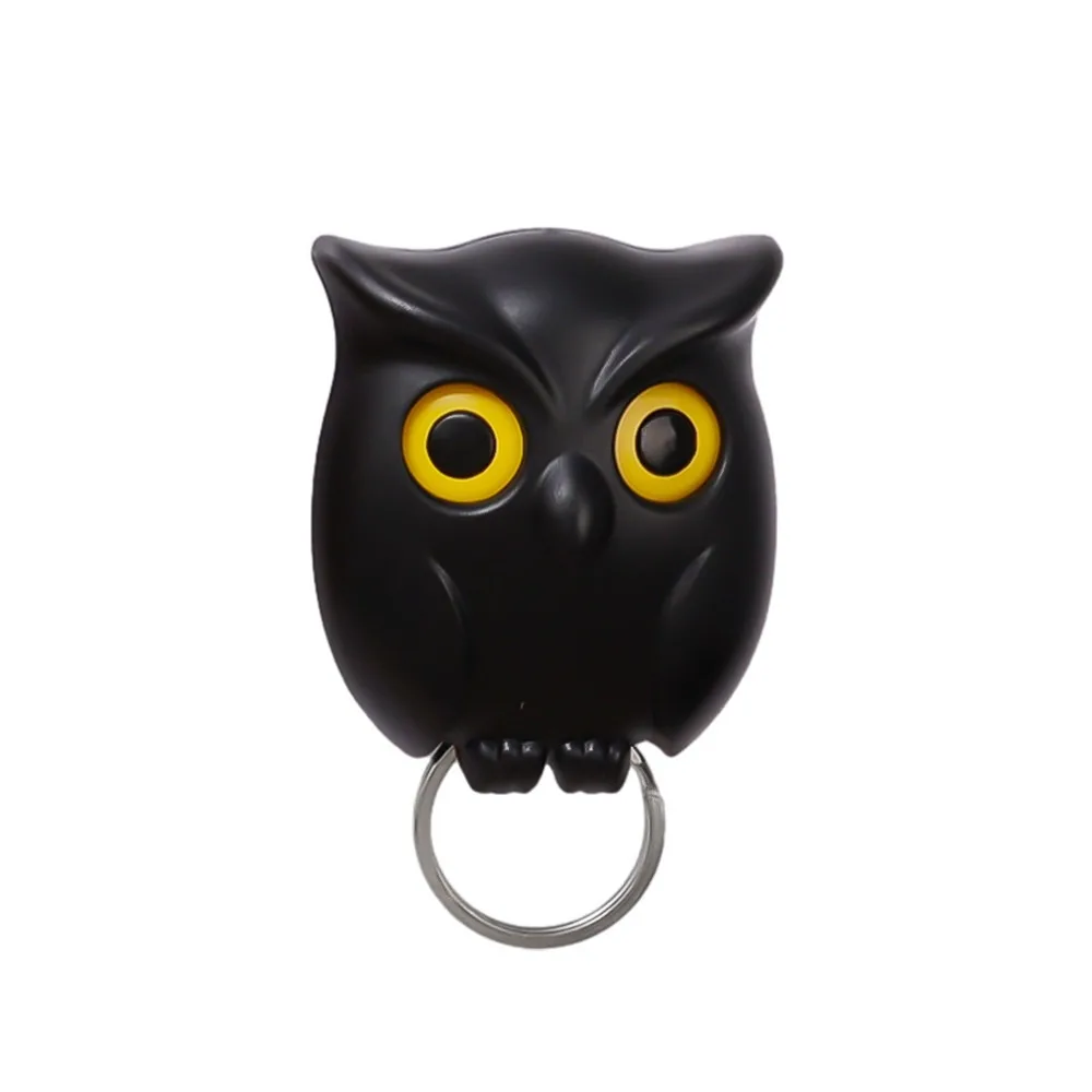Wall Mounted Owl Key Hook Magnetic Will Open Eyes Key Storage Holder Self-adhesive Keychain Organizer Hooks Home Decoration