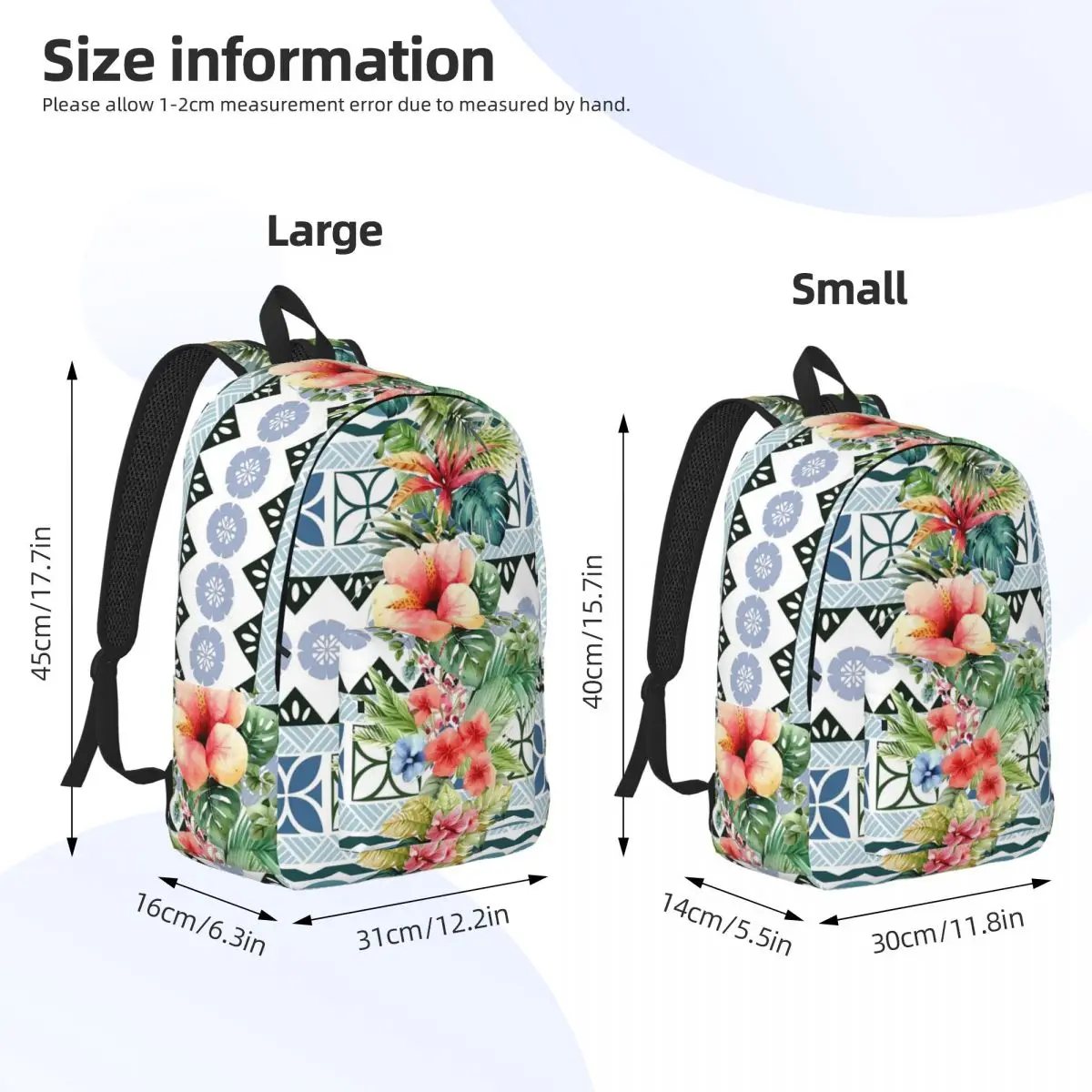 Fiji Tropical Island Luisa Pattern Blue Backpack Student BookBag Children School Bag Laptop Shoulder Bags for Men Women