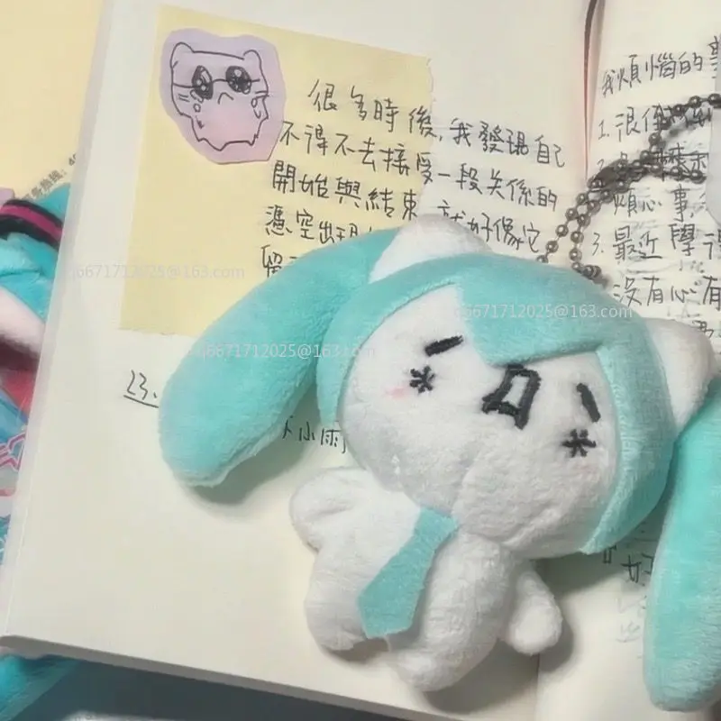 هاتسون ميكو الكرتون التعبير أفخم دمية قلادة سوبر لطيف أفخم المفاتيح لعبة دمية محشوة هدايا العيد صديق جيد الإكسسوار #3