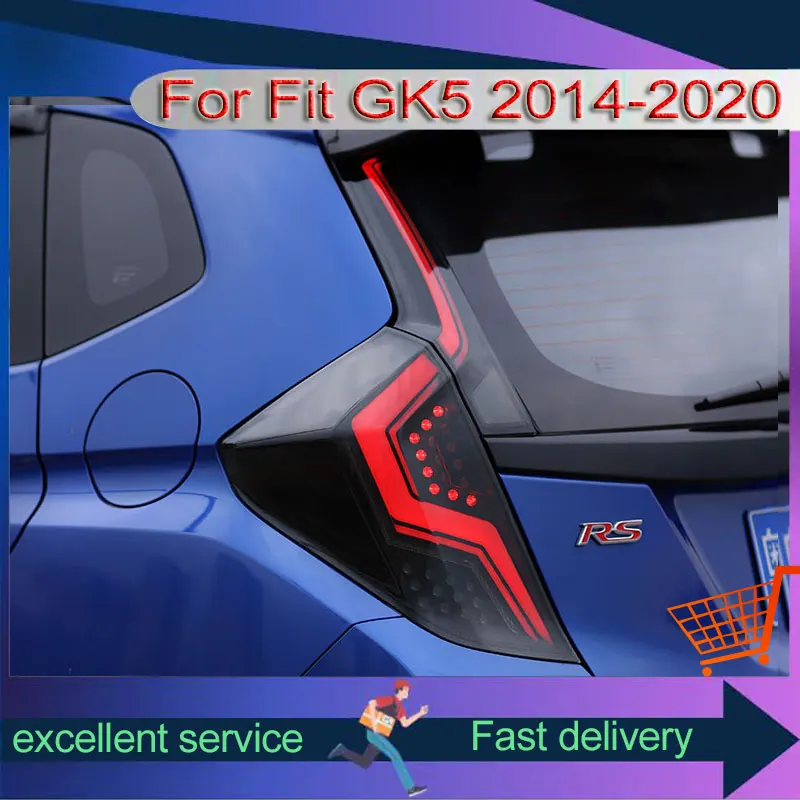 Tailight For Honda Fit GK5 2014-2020 New Style Modified Rear Lamp With LED Starry Breathing Width Fog Lights Automotive Assembly