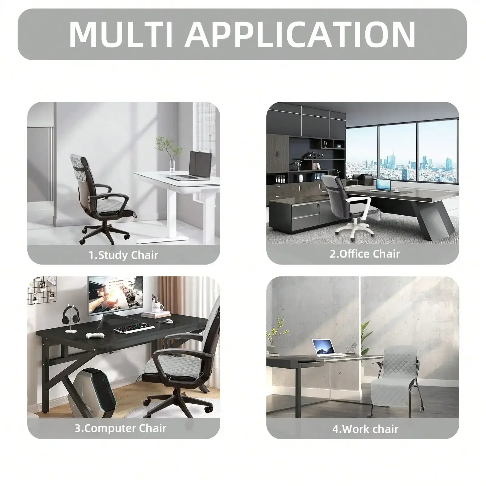 قطعة واحدة من غطاء كرسي المكتب المقاوم للماء والزيت والغبار، أغطية كراسي بذراعين عالمية لجميع المواسم للمنزل والمكتب والعشاء