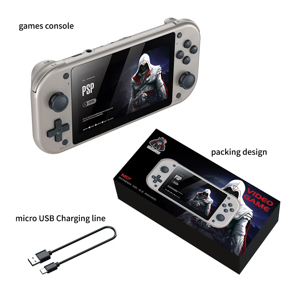 M17 Handheld Video Game Console 64G 128G Open Source Linux System 4.3inch Screen Portable Pocket Video Player Retro Gaming Conso