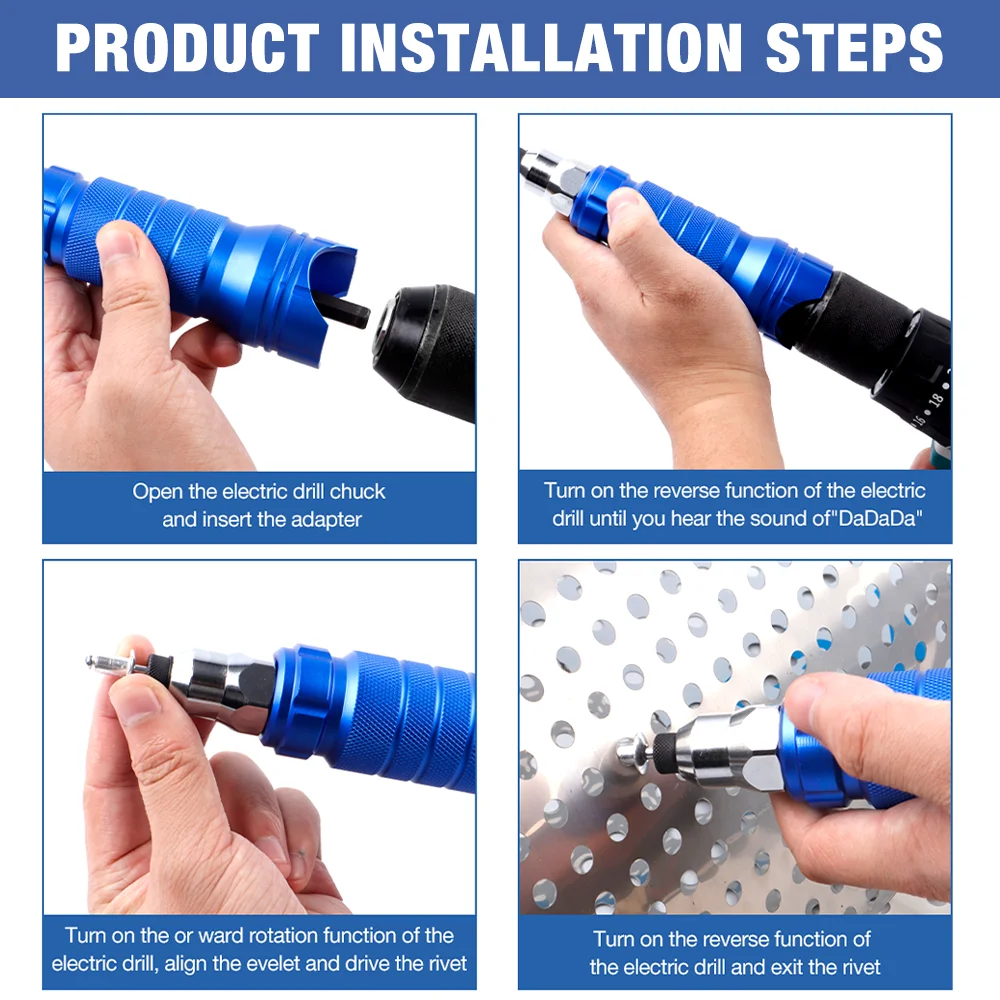 ปืนยิงหมุดย้ำ 2.4mm 3.2mm 4.0mm 4.8mm 6.4mm ปืนยิงหมุดย้ำอลูมิเนียมอัลลอยด์แบบมืออาชีพ เครื่องแปลงปืนยิงหมุดย้ำไฟฟ้า เครื่องมือยิงหมุดย้ำไร้สายสำหรับใช้ในบ้าน