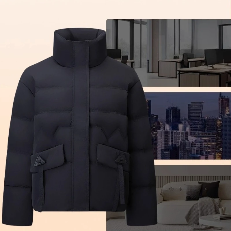 Chericom レディース スタンドカラー ダウンジャケット 2025 冬 ホワイトダックダウン フィル ツーウェイジップ フロント 防風 保温コート Y309130Y