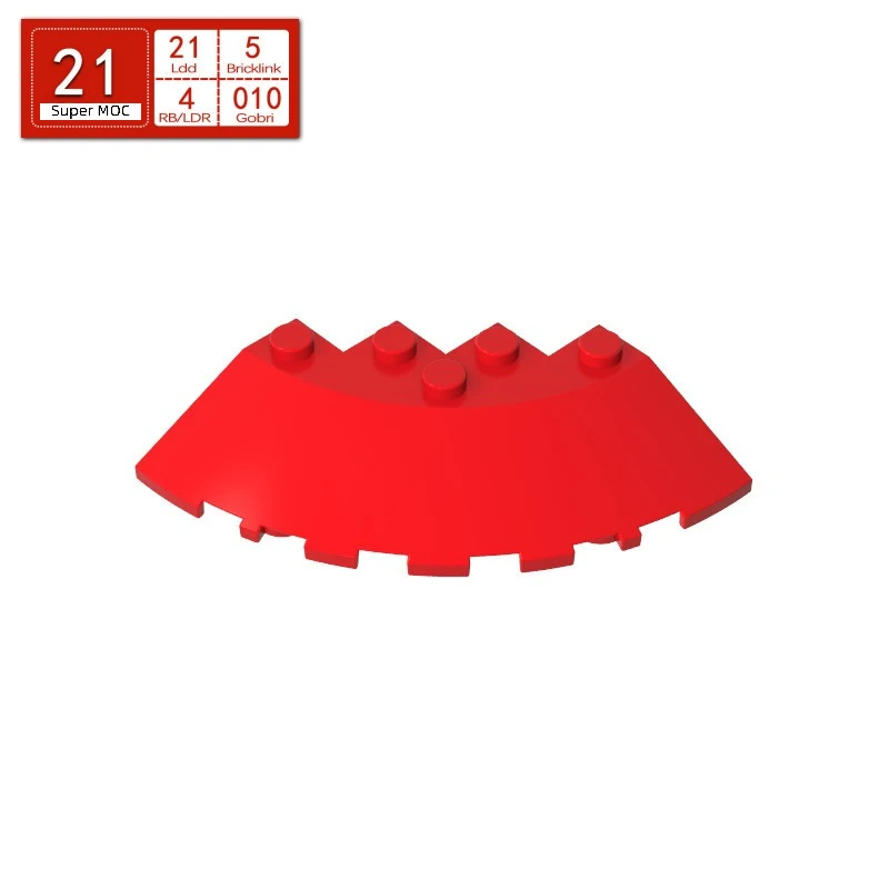 10PCS Tile 95188 Round Corner 6x6 Building Blocks Kit with Slope 33 Edge Particle Idea Educational DIY Pieces of Toys Parts