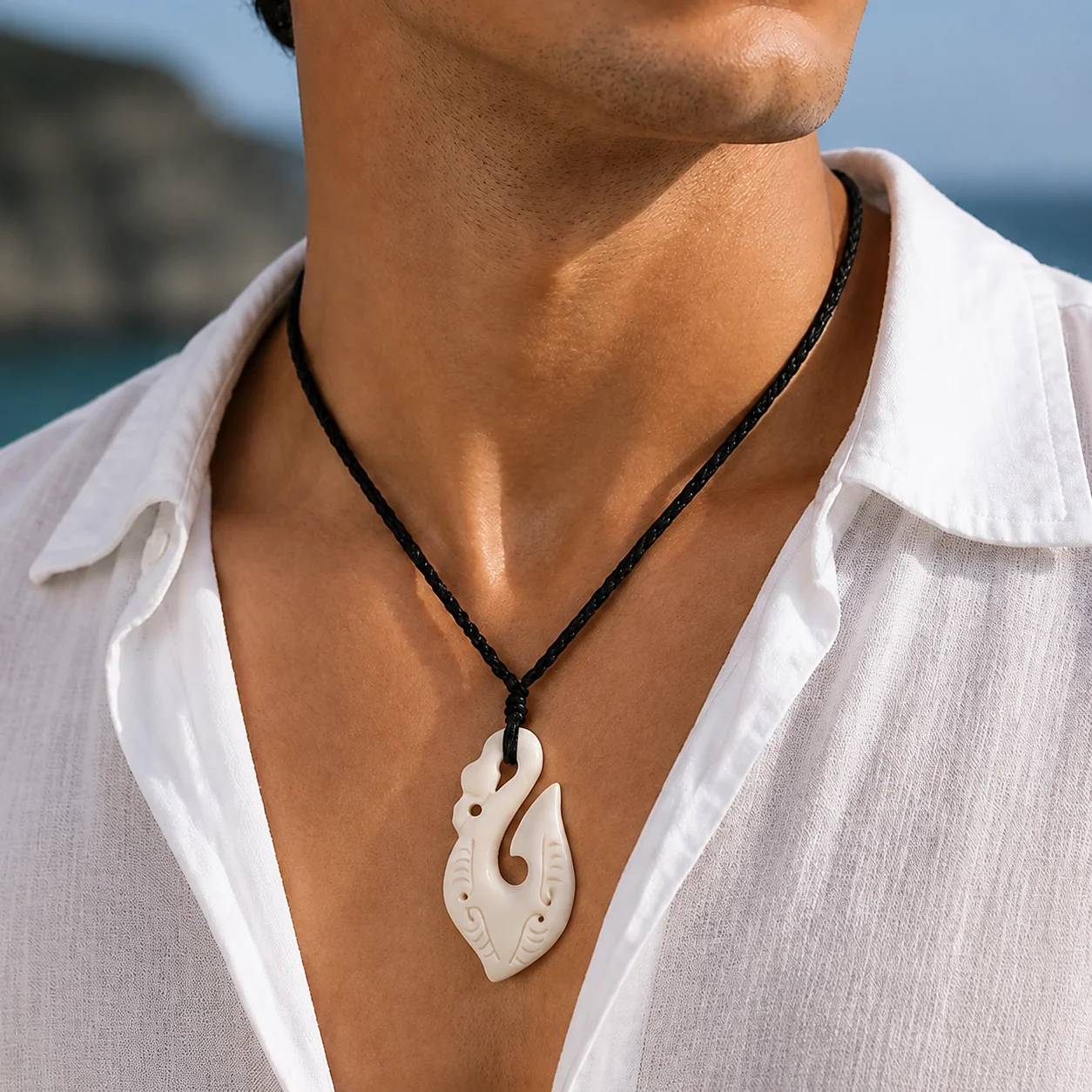GX034 New Zealand Maori jewelry handmade yak bone Manaia pendant Primitive tribes totem amulet Hawaii pendant for gift
