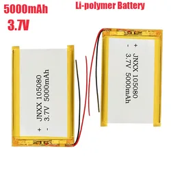 Bateria polimerowa 5000 Mah 3,7 V 105080   Inteligentny domowy głośnik MP3 Bateria litowo-jonowa do rejestratora, GPS, Mp3, Mp4, telefonu komórkowego, głośnika