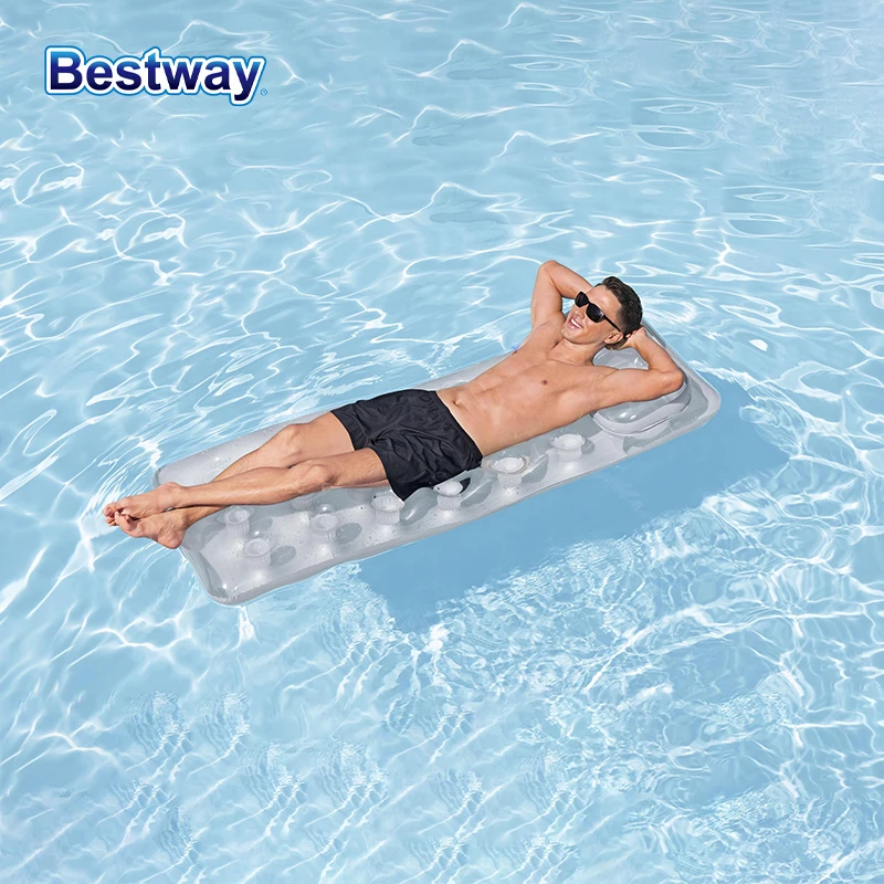 

Надувной плавающий шезлонг Bestway 43024 Clear для загара, 1.88м x 71см, из ПВХ, водный гамак