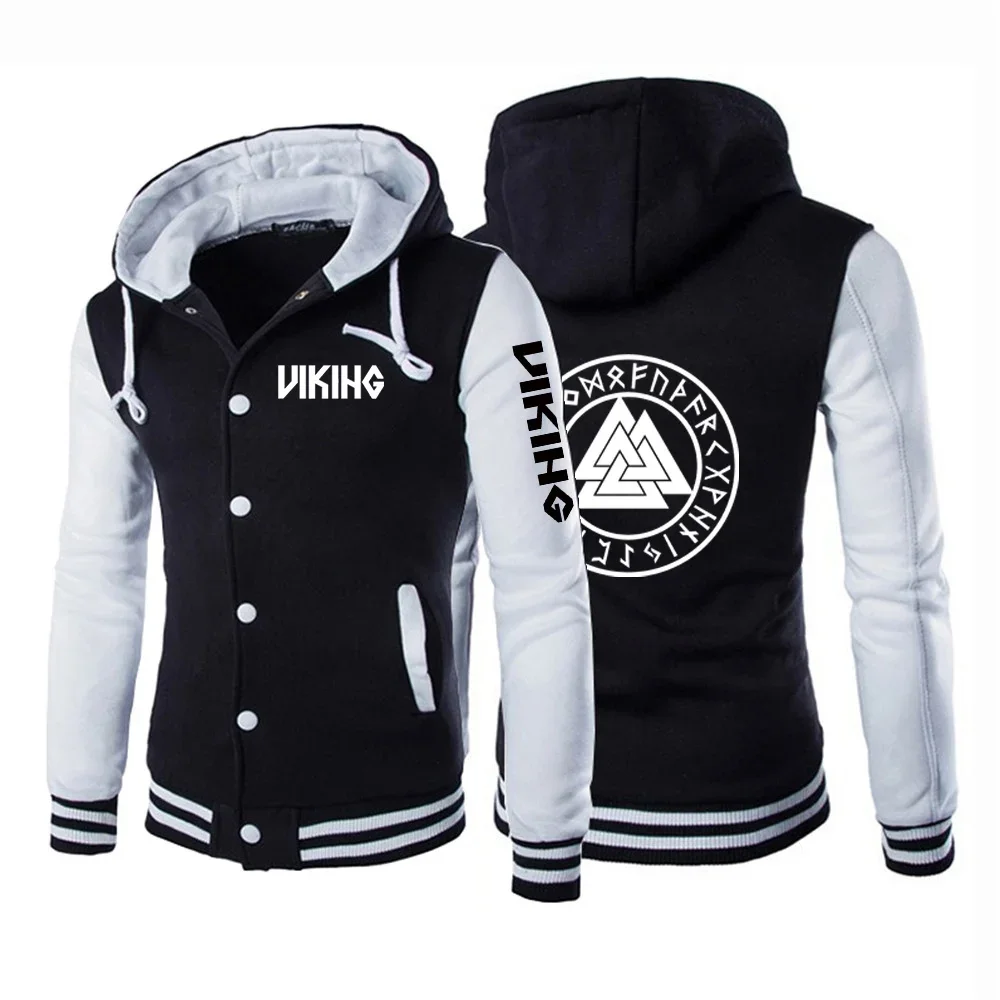 2024 Men New Viking Valhalla Spring and Autumn Jacket Baseball Comfortable Casual Sweatshirt Plus Size Coat Hoodies Uniforms Top