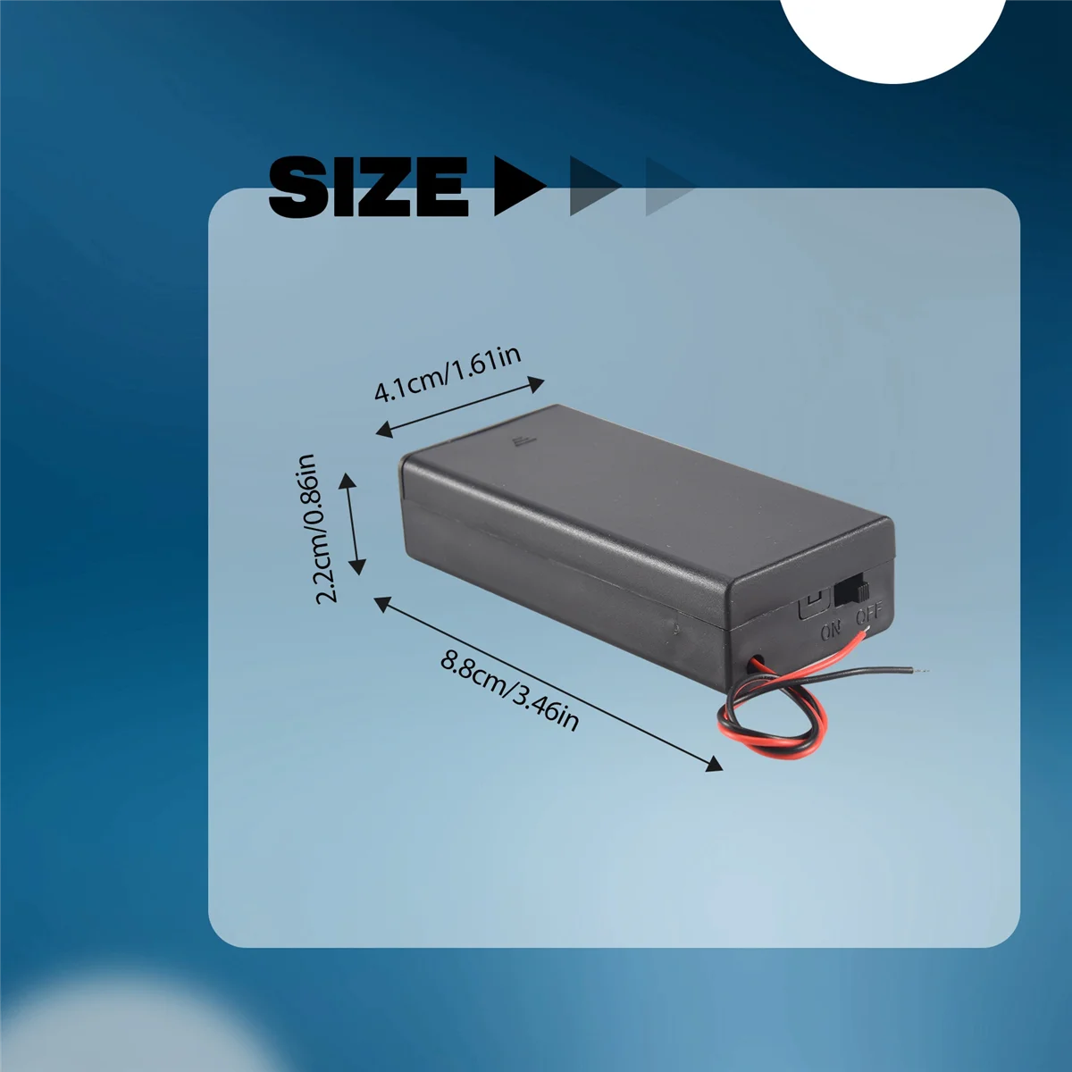 3.7V 2x 18650 Battery Holder Connector Storage Case Box ON/OFF Switch With Lead Rich