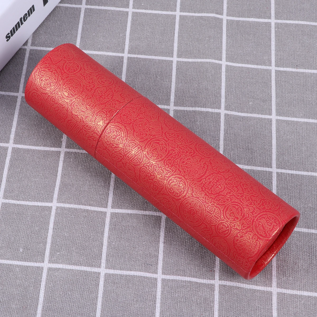 Photo Storage Tube Red 6 Inch Rigid Plastic Waterproof Storage Tube for Posters Documents Paintings Scroll Cylinder Photo Box