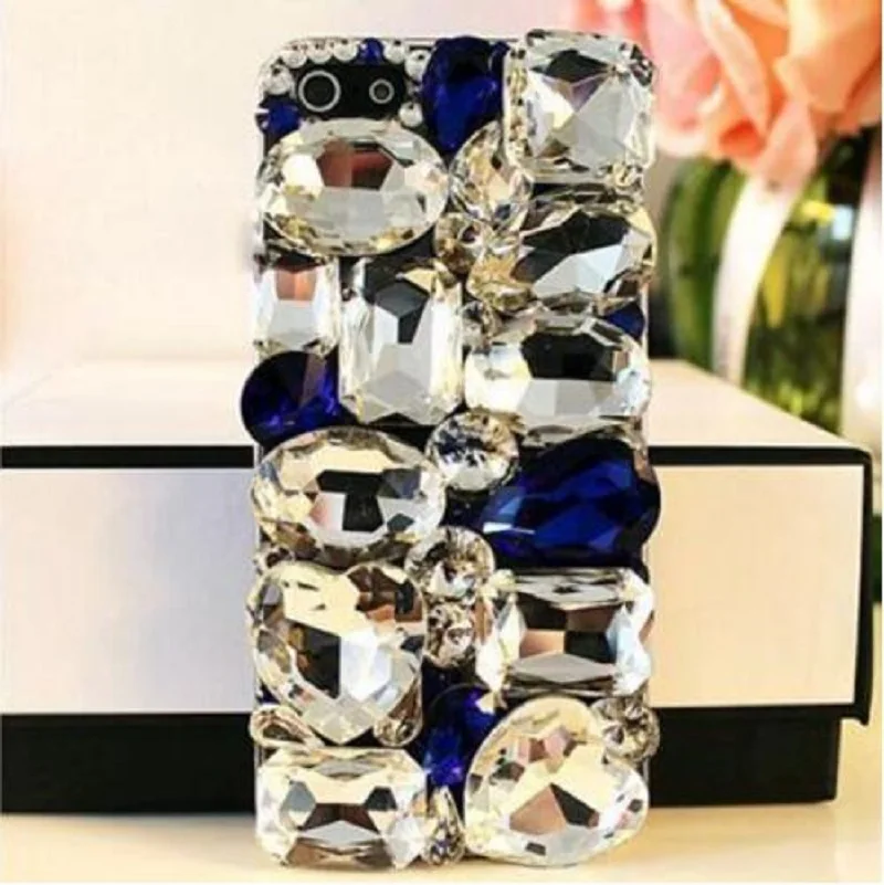 Bling Crystal Diamond Rhinestone 3D Stones Hard Back Cover For iphone 11 12 13 14 15 Pro max  For Samsung  S24 S23 S20 S21 Plus