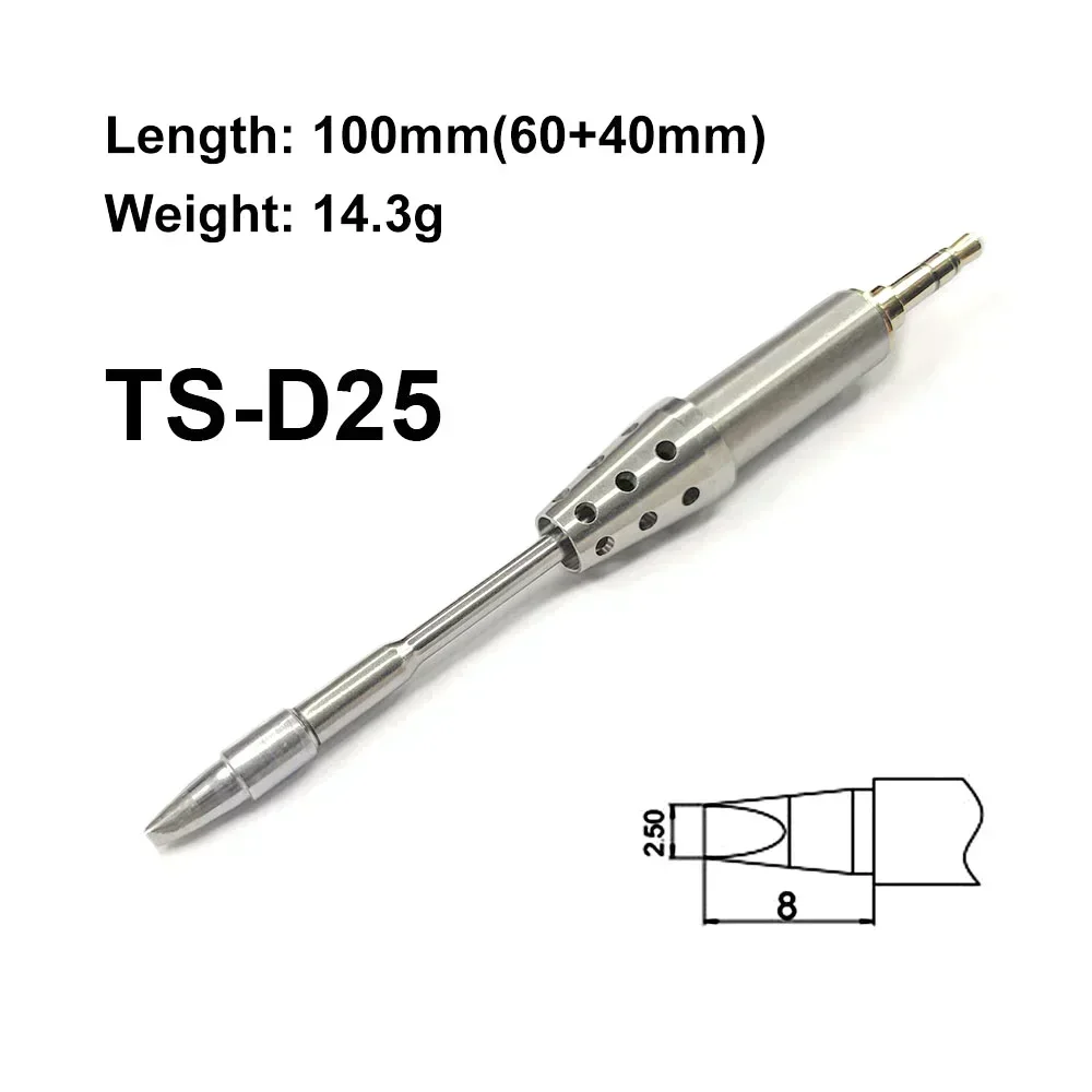 오리지널 TS1C TS80P 교체 납땜 인두 팁, 미니웨어 무선 납땜 스테이션, 용접 도구 액세서리, TS-B02 TS-D25