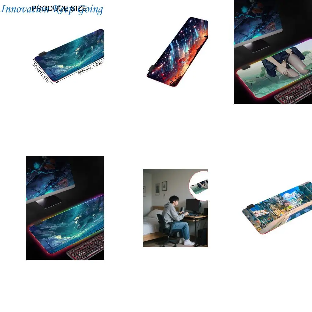 

E65c аниме -игровой мыши Pad Pad City расширенный настольный коврик Big Mouse Pad нельзя резина