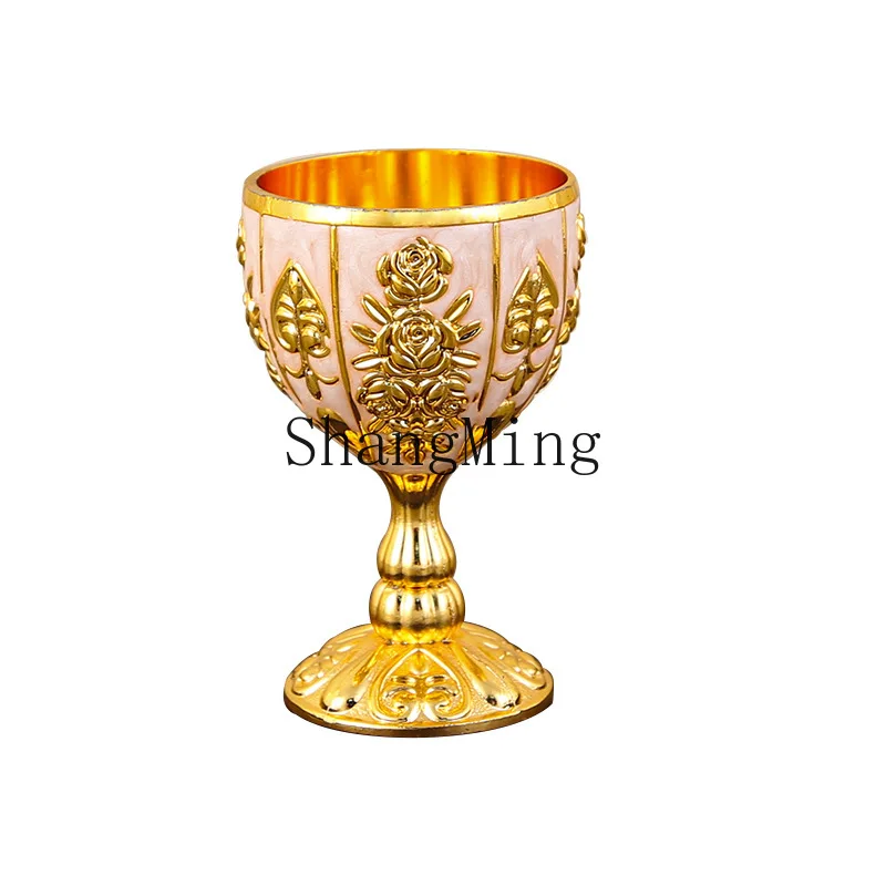 

PYH small wine cup one cup high-end 30ml Baijiu cup creative home retro metal glass Baijiu wine glass