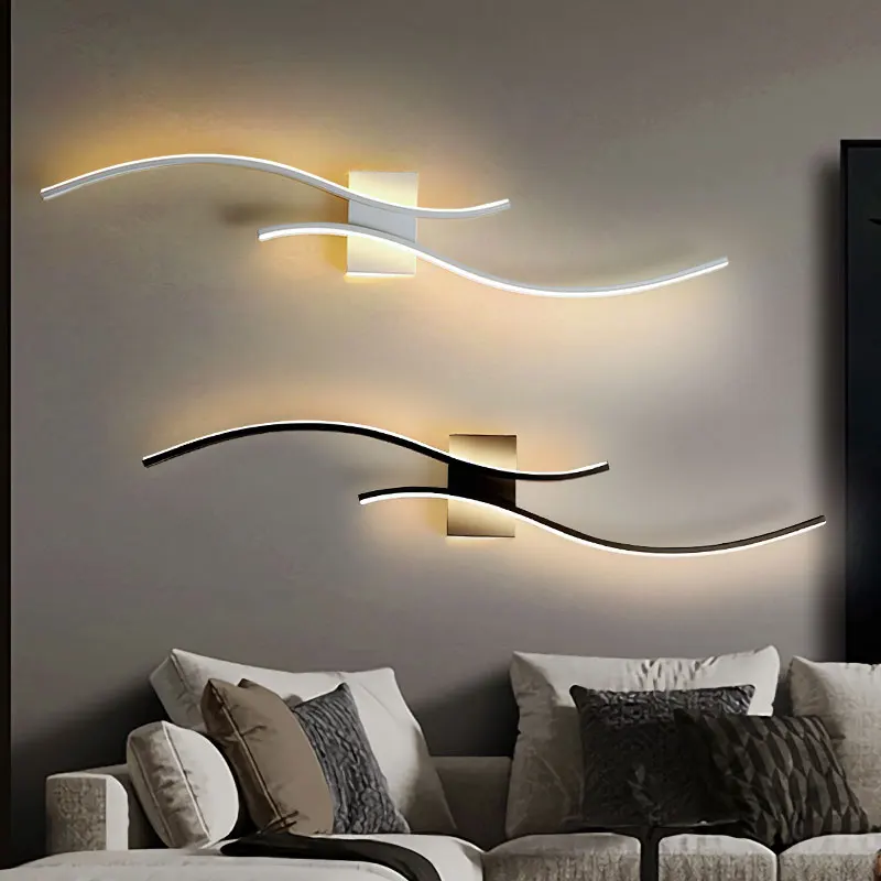 

Indoor LED Wall Lamps for Corridor Bedroom Aluminum LED Wall Sconce Wall Lighting Fixtures for TV Background AC85-265V Home