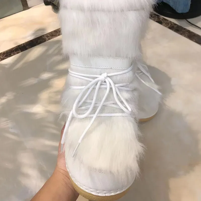 Brand Fashion Women Boot European American Fashion Space Boot Wool Bread  Footwear Snow Boot Plush Thermal Women Shoe 2024