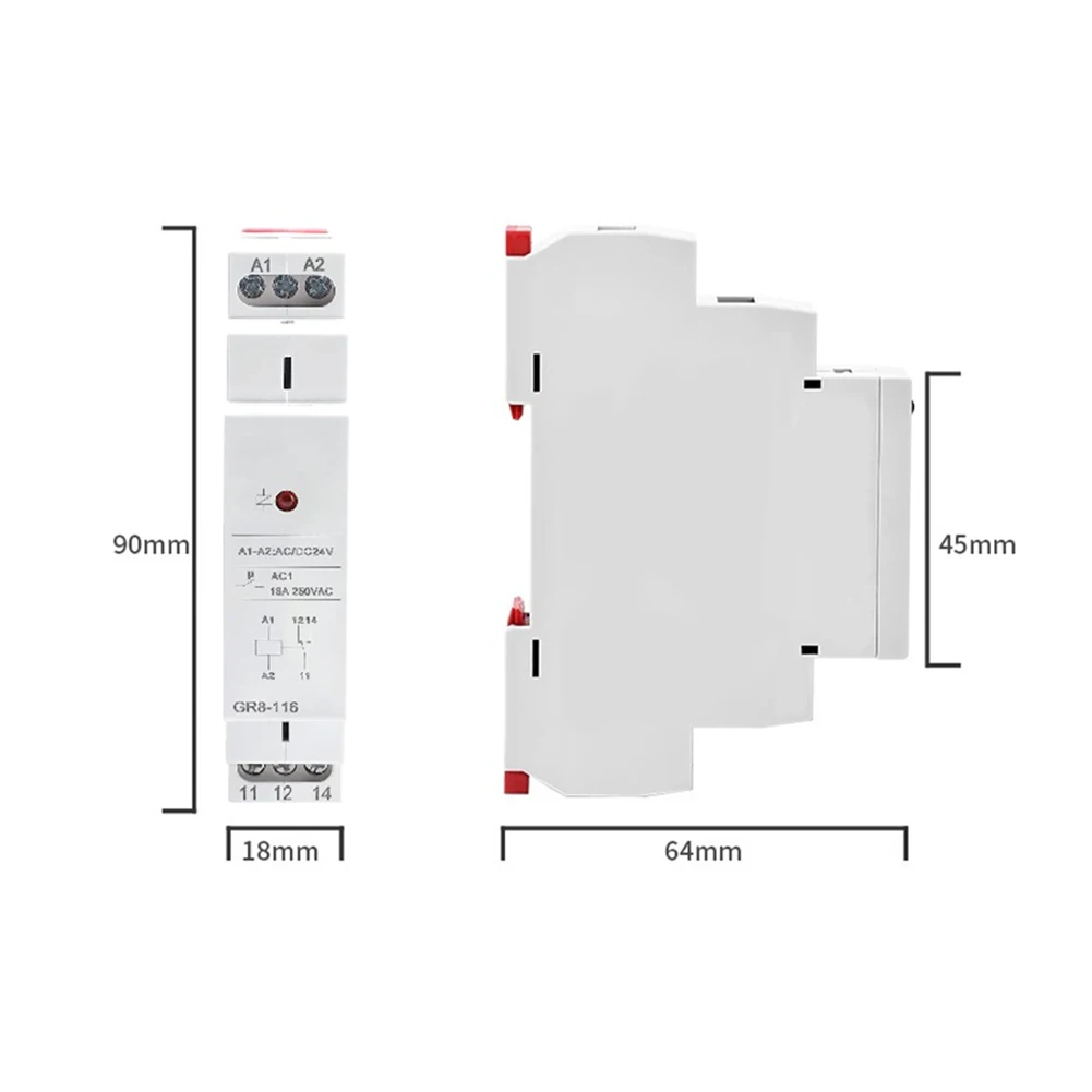 GEYA GR8-116 Intermediate Relay Auxiliary Relay AC DC 12V 24V 48V 110V 230V Switch Relay 16A ROHS Approval