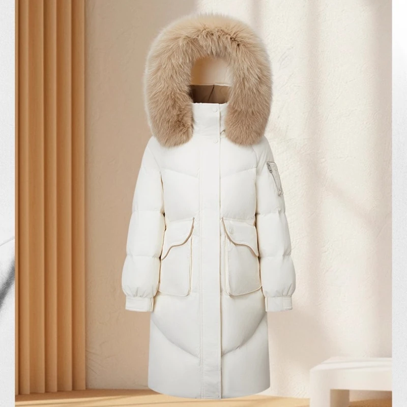 Piumino invernale da donna lungo Chericom 2025 Nuova collezione Collo in pelliccia Piumini con cappuccio Manica lunga Abbigliamento femminile Y309209Y