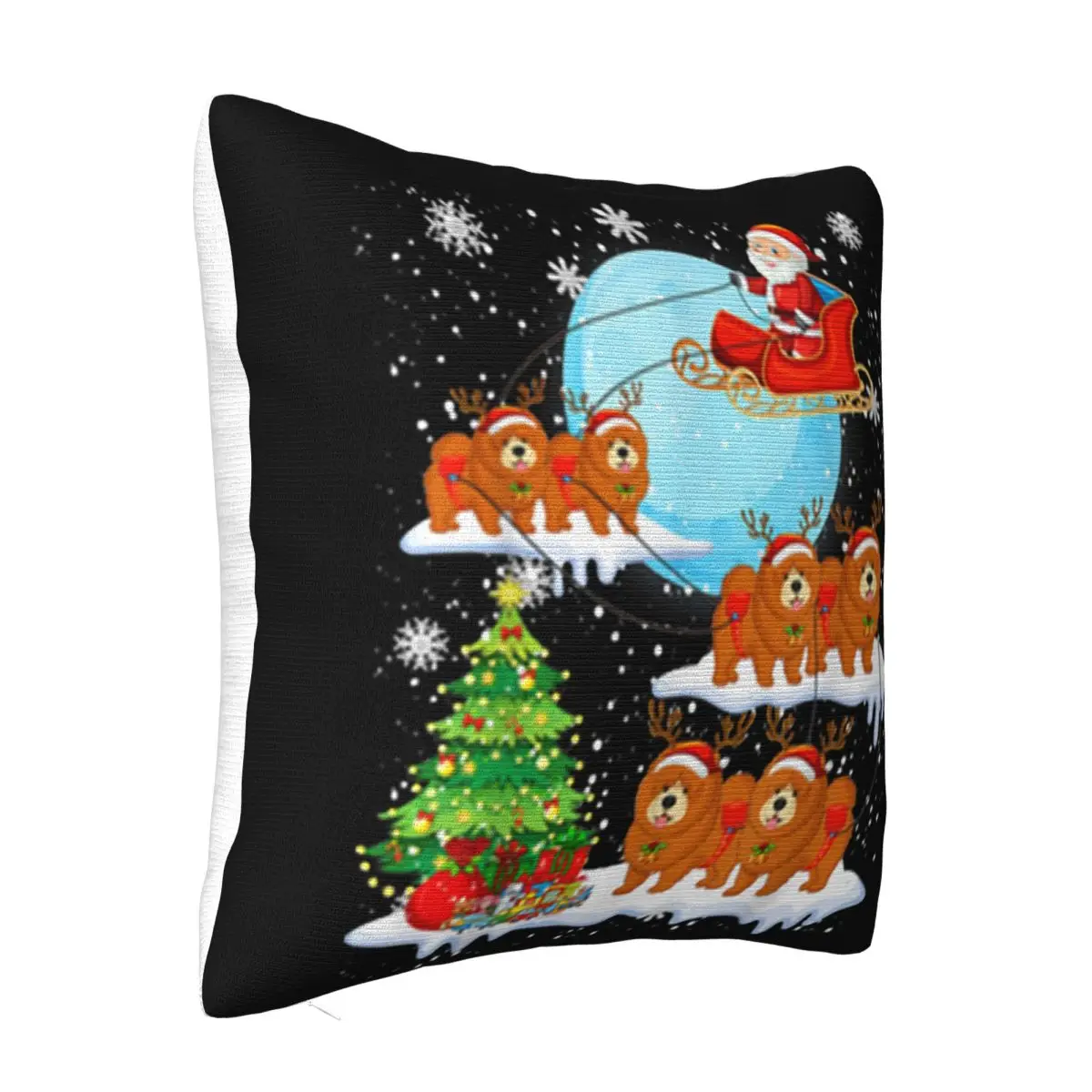 Beautiful Cute Chow Chow Reindeer Christmas 2019 Dog Gift Cheap Price Cartoon Rock Loose Pillow Case