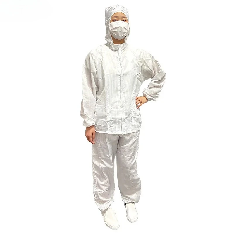

Антистатический комбинезон с капюшоном, пылезащитная спецодежда для работы с пылевыми материалами, безворсовая одежда для пищевых производств