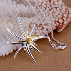 P026 Silver Color Promotions Free Shipping Beautiful Fashion Elegant Charms Starfish Noble Women Lady Pretty Necklace Jewelry