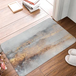 Gray Oil Painting Abstract Geometric Yellow Kitchen Mat Living Room Entrance Floor Rug Anti-slip Bathroom Door Mat Home Decor