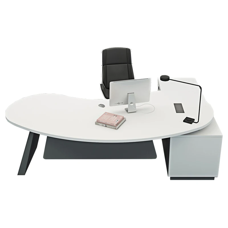 

Boss desk simple modern president office curved furniture table and chair combination special-shaped semi-circular boss