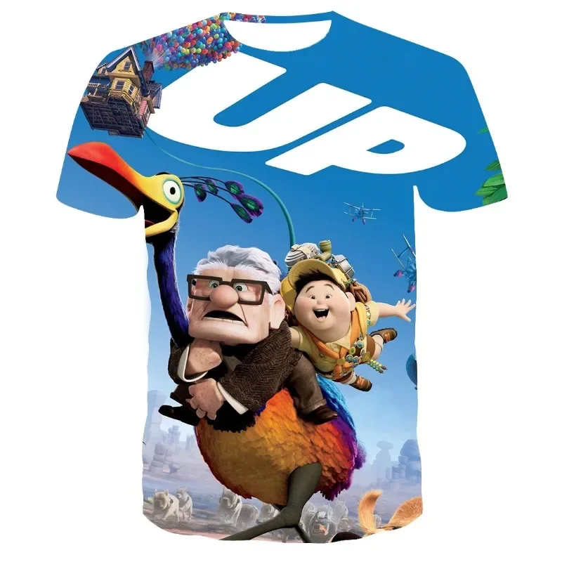 2024 Disney Classic Movie Up T-Shirts Clothes Kids 3D Fashion Short Sleeve Tee Boys Girls Summer Street Casual Tops Tee-Shirt