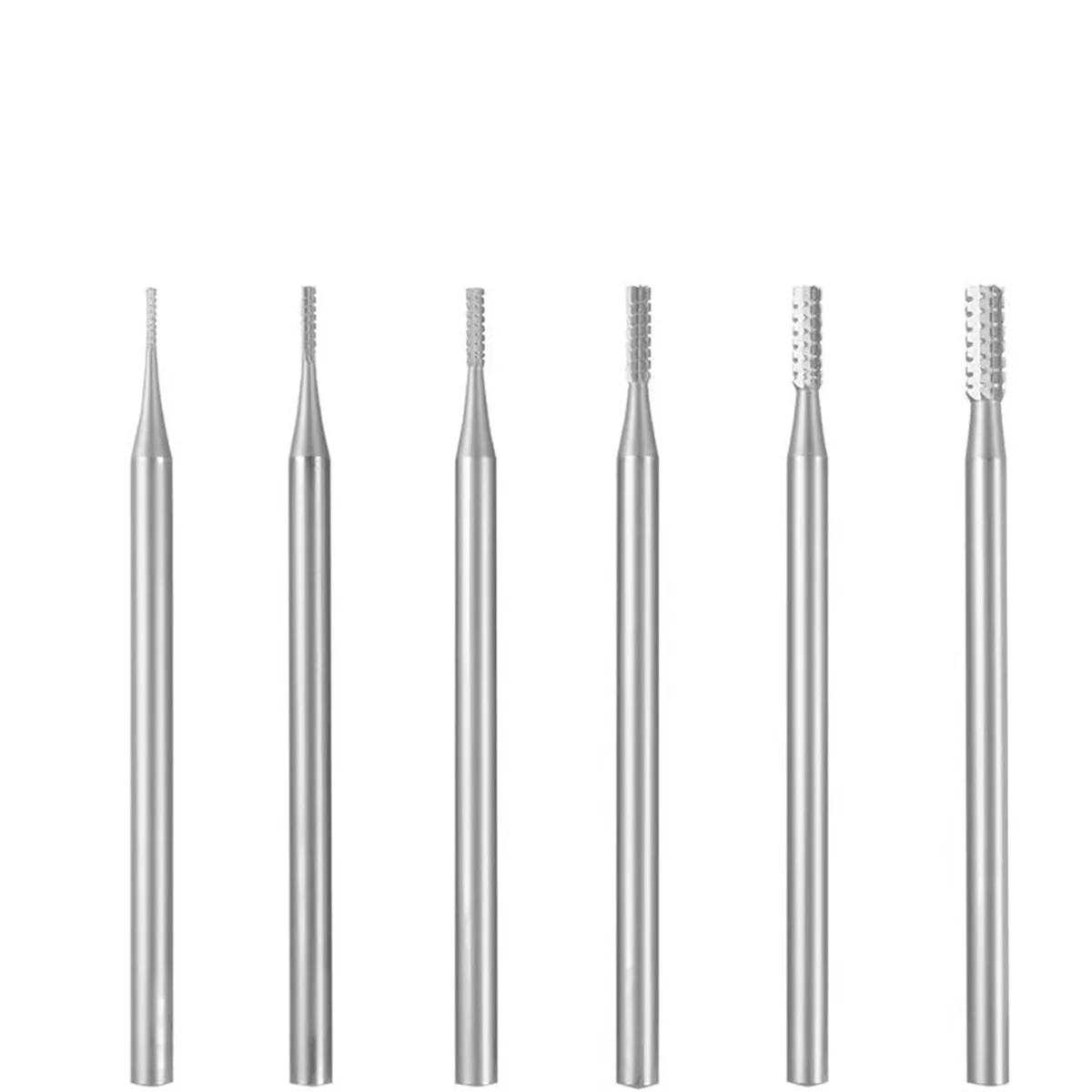 BOFF-Fraises à bijoux en forme d'intervalles, fraises à coupe transversale cylindrique, outils de réglage lapidaire, tige de 3 po, 32 po, 6 pièces