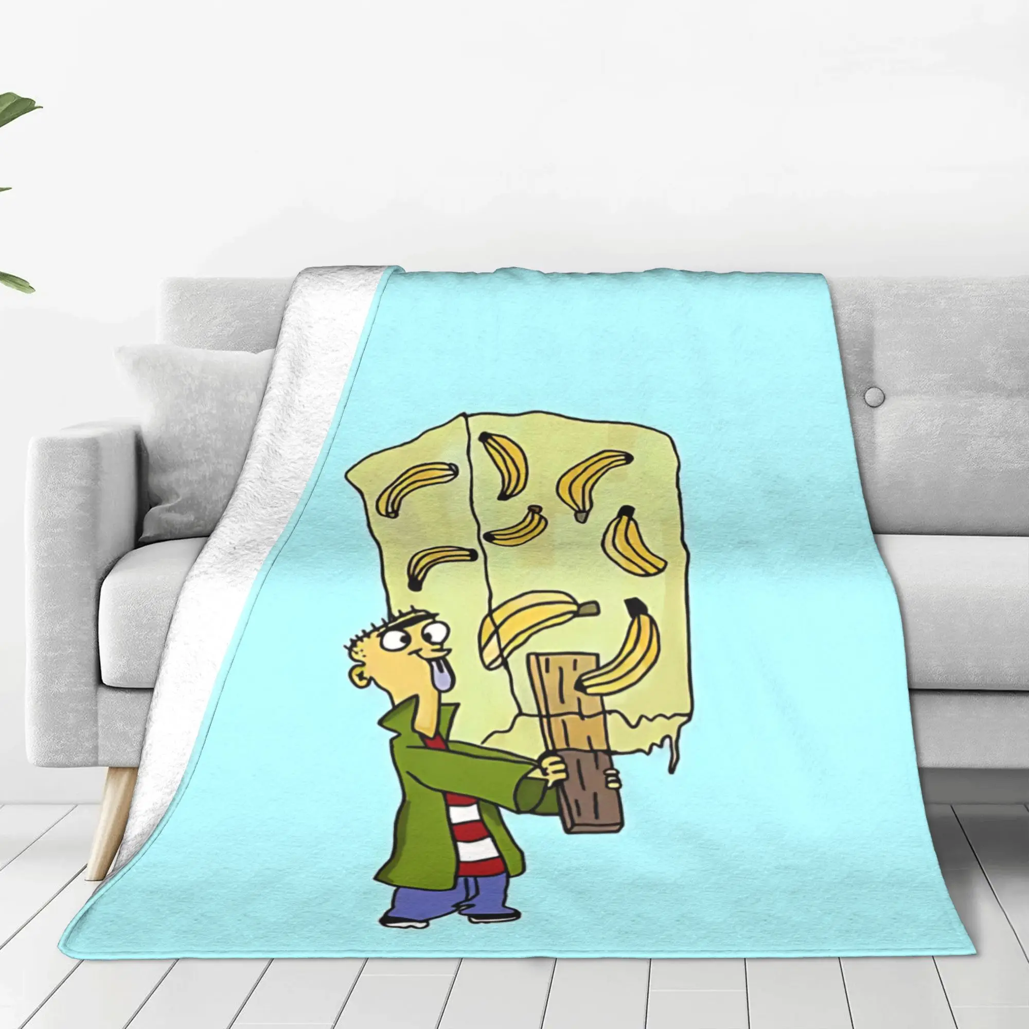 1PC Home Cutecore quirky group cartoon  Ed  Edd  Eddy Blanket Super Cosy Plush Home Living Room Sofa Halloween
