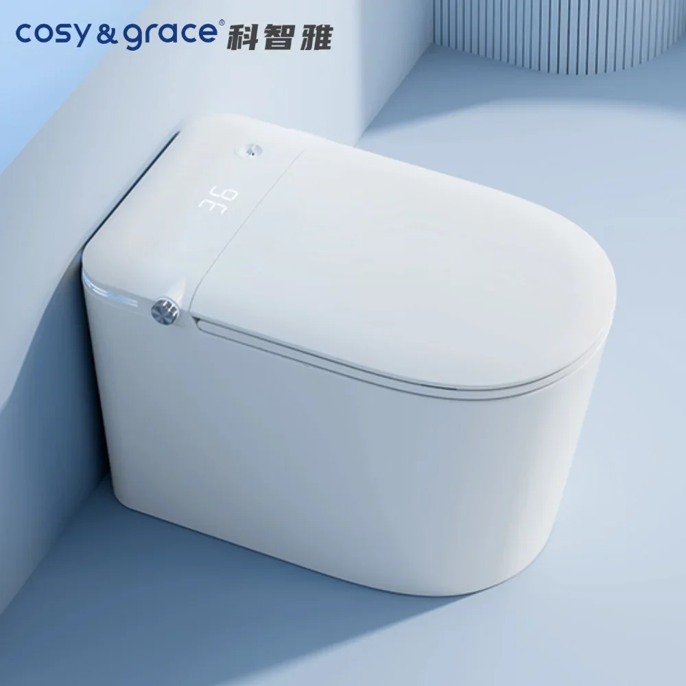 Cosygrace Smart Toilet Auto Sensor Open Cover Floor Mounted Ceramic WC Commode Remote Control Full Automatic Intelligent