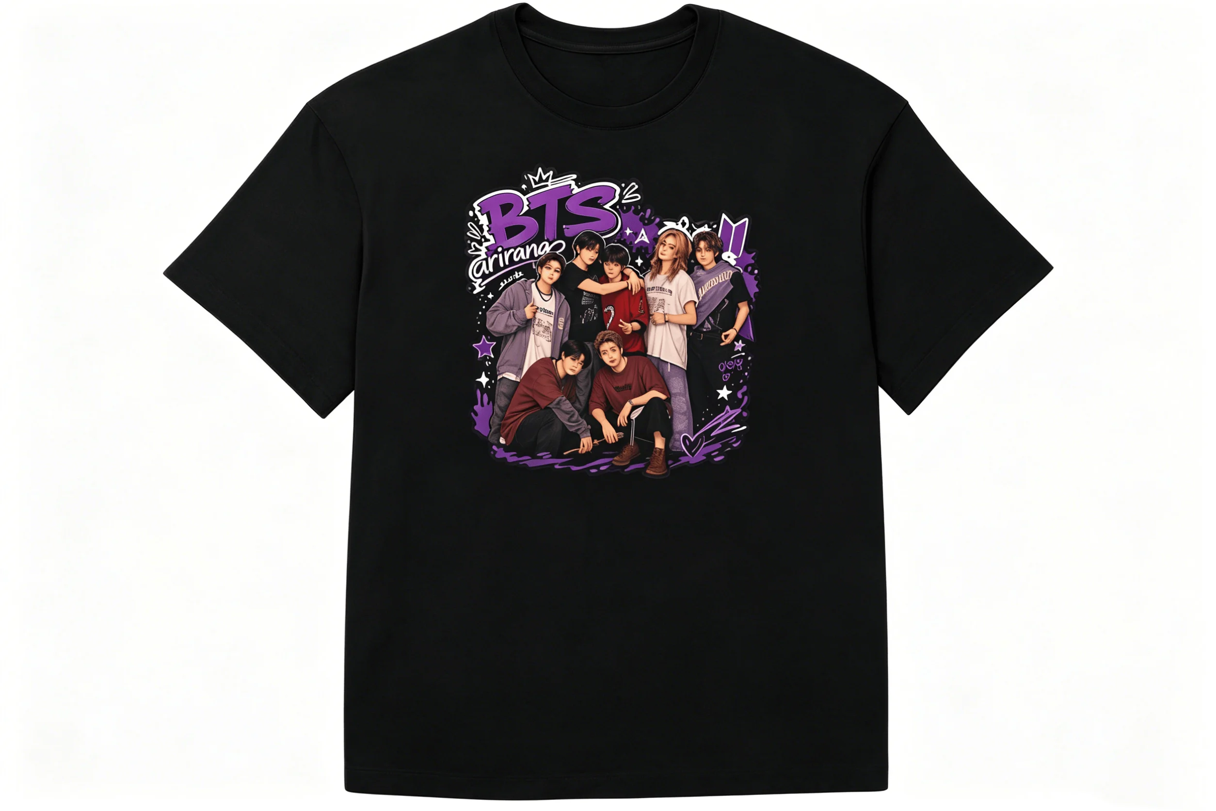 Camiseta Oversize BTS The Global Kings Inspirada en el 5º Álbum de BTS Arirang, Nueva Colección Verano 2026, Camiseta Transpirable de Algodón Y2K para Hombre y Mujer