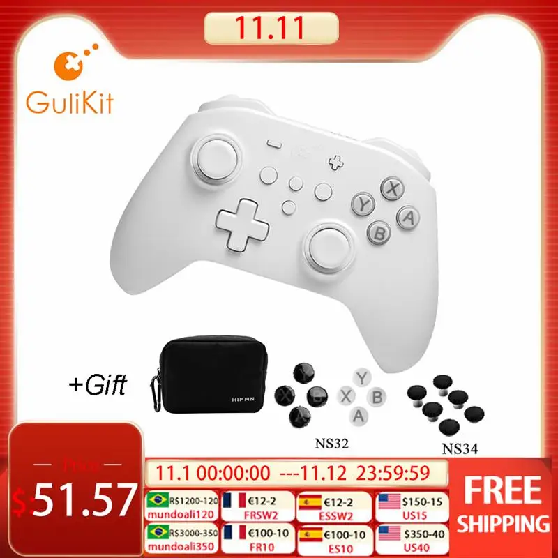 Top! GuliKit KingKong 2 Pro Controller Wireless Bluetooth Joystick NS09 Gamepad for Nintendo Switch OLED Windows Android macOS