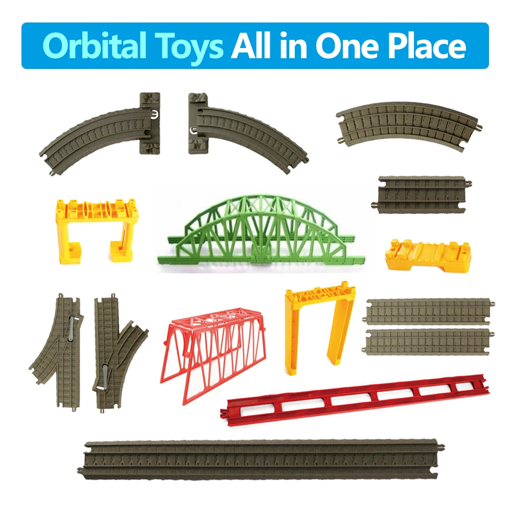 Various Plastic Track Train Track Parts Accessories Curve/Straight/Block/Bridge Track Toys, Boy Gifts Hot Sell