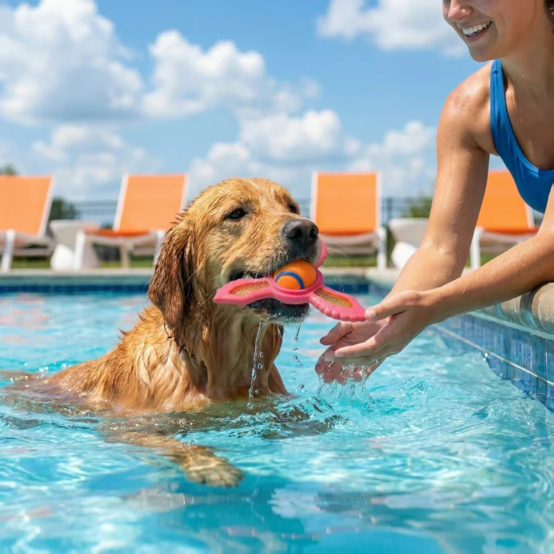 

Dog Training Toy for Swimming Bath, Floating Outdoor Interactive Fly Disc for Catch Game, Waterproof Fetch Ring for Puppy Beach