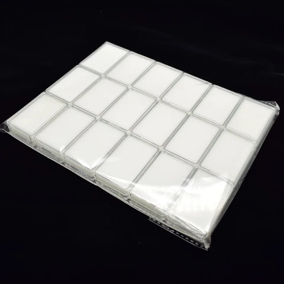 Diamond Box 10Pcs Transparent Cover Long Strip Gem Box Memory Mat White Black Acrylic Display Case Gemstone Packaging Organizer