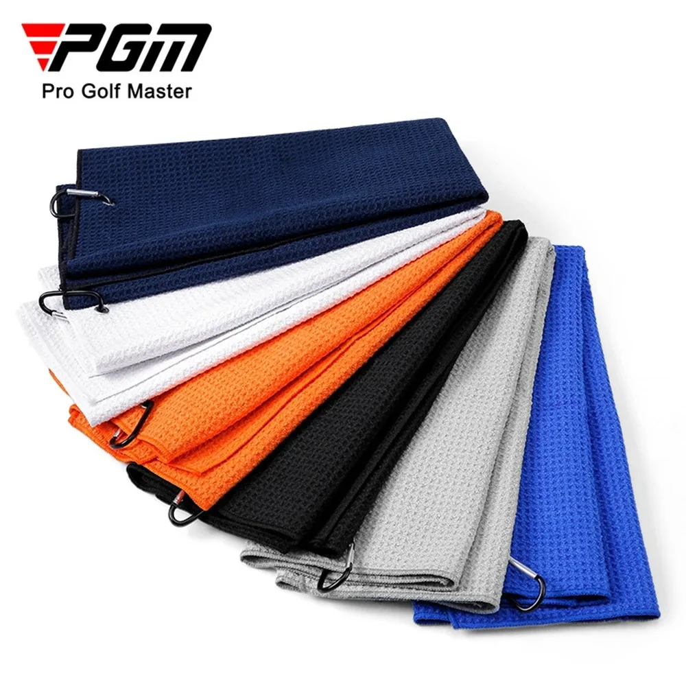 PGM Golf Towel Waffle Pattern With Hook Cleaning Towels Microfiber Soft Enduring Quick-Dry Cleans Clubs Balls Hands