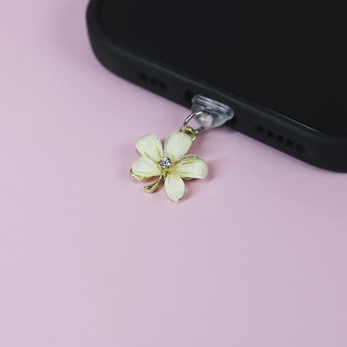 

Mobile phone dust plug pendant small fresh rhinestone butterfly maple leaf charm for decoration pendant iPhone/type-c/Android