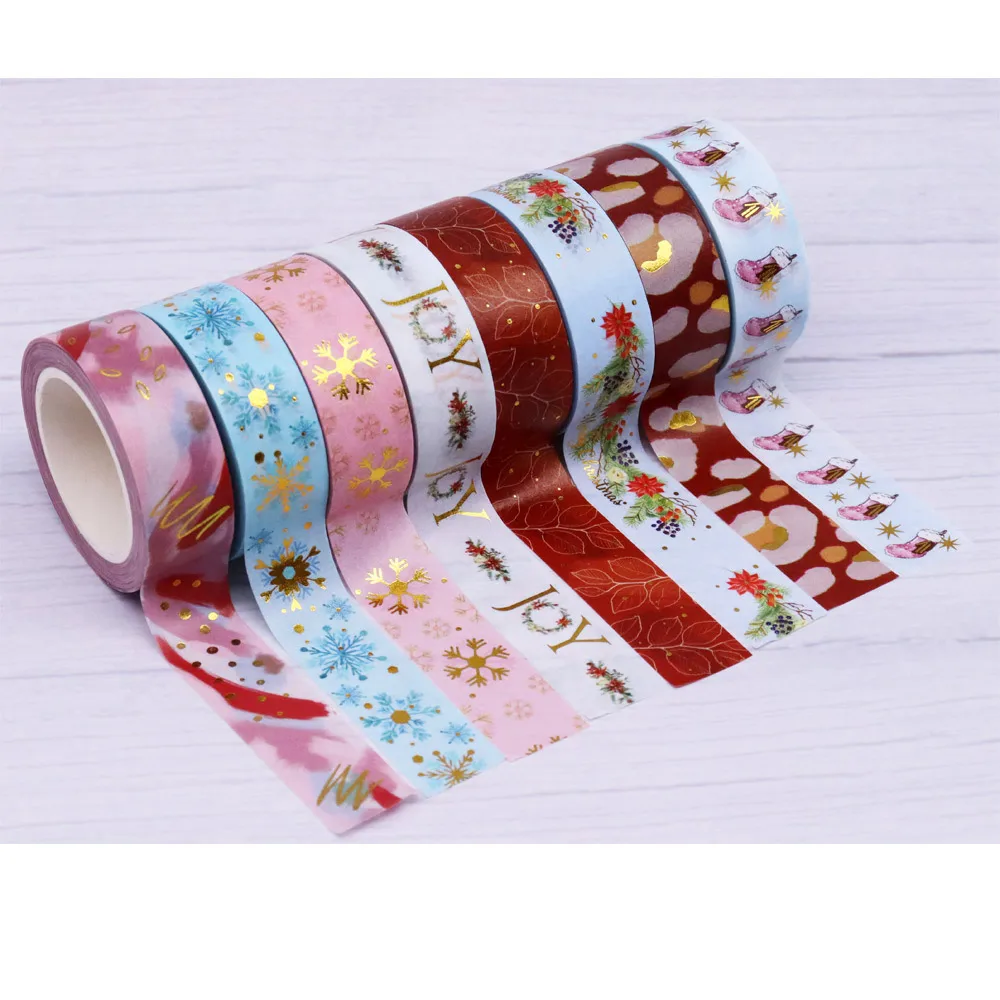 2022 NEW 1PC 15mm*10m Christmas Cute Doll Gifts Red Floral Decorative Washi Tape Scrapbooking Masking Tape School Office Supply