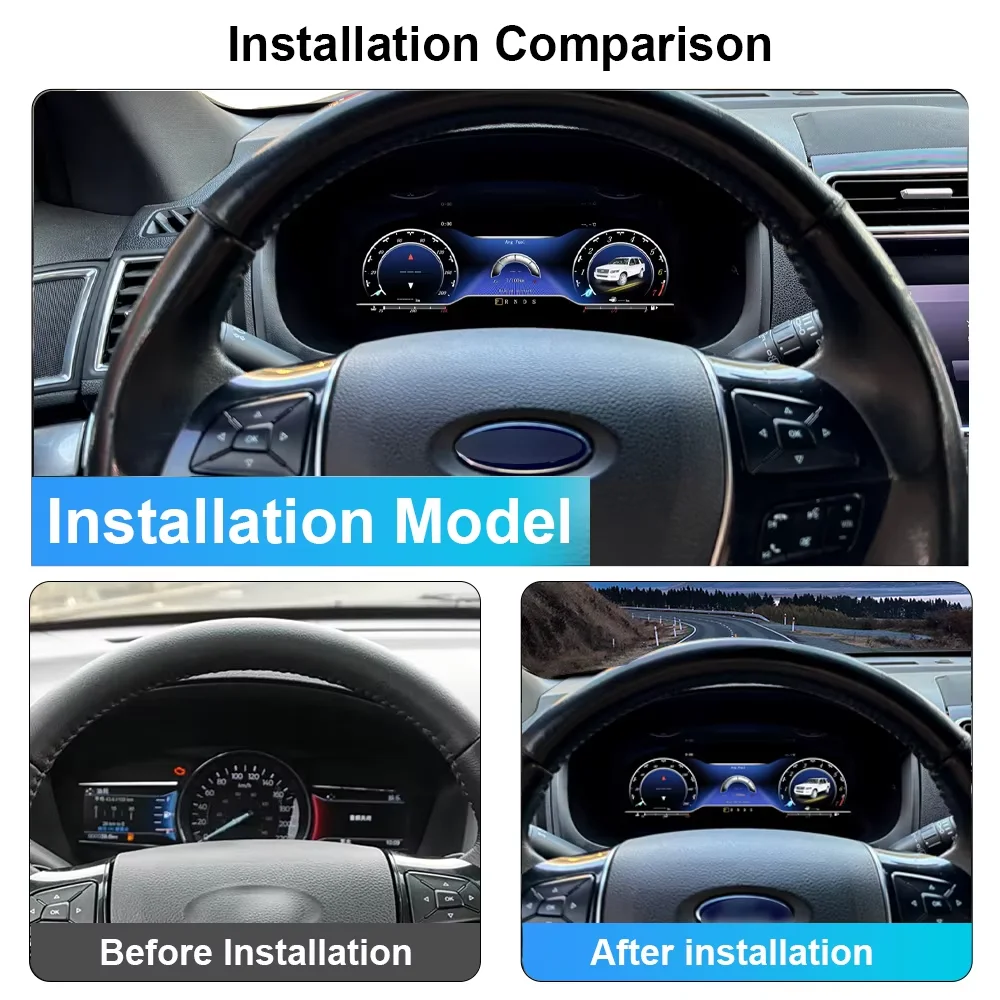 Digital Instrument Cluster For Ford Explorer 2011 - 2018 Speedometer Dashboard Cockpit Virtual Instrument 12.3' Full LCD CarPlay view 2