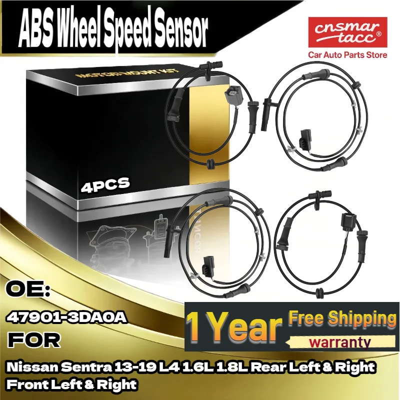 

4x автоматический датчик скорости переднего и заднего колеса ABS 47900-3DA0A 47901-3DA0A 47910-3DA0A для Nissan Sentra 2013-2019 L4 1.6L 1.8L
