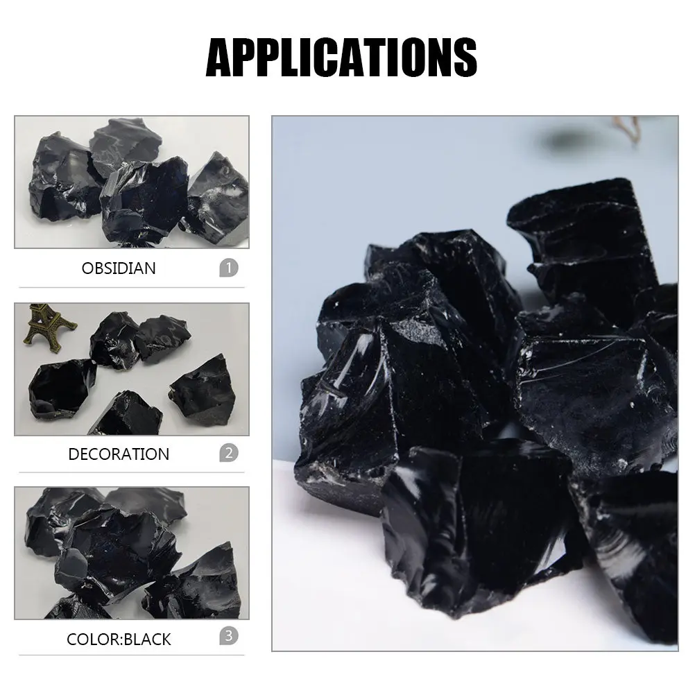 5Pcs Small Natural Obsidian Stones Decorative Obsidian Stone Decoration for Tranquil Atmosphere Aromatherapy Diffusers Office