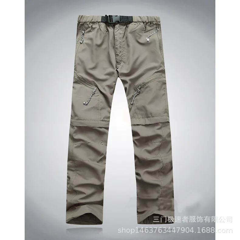 Pantaloni da esterno ad asciugatura rapida, pantaloni da trekking impermeabili sportivi sottili e traspiranti da uomo e da donna, due pantaloni corti staccabili