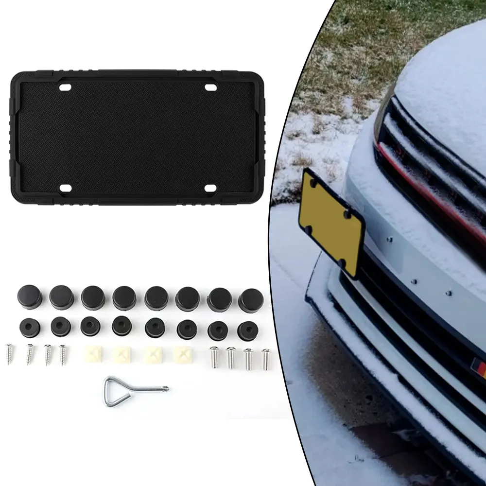 1 Set Car Front Rear Number Plate Fixed Holder Multi-color License Plate Frame with Screw for American Standard Auto Accessories