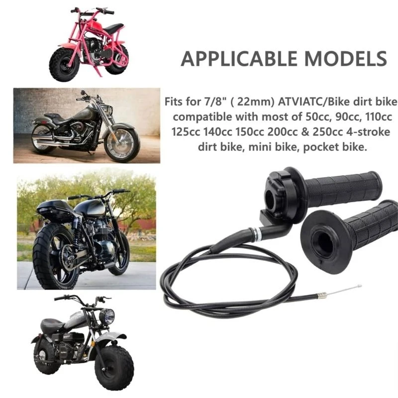 H3CE Heavy Duty ATV Throttles Grip Replace For 110-250CC Offroad Bikes Weatherproof