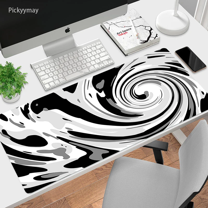 

Black And White Large Mouse Pad Gaming Mousepad Oversized Laptop Keyboard Desk Carpet Table Mouse Mat For Playing Games 900X400